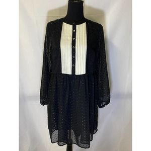 ModCloth Size M Preowned Button Up Tuxedo-Esque Dress